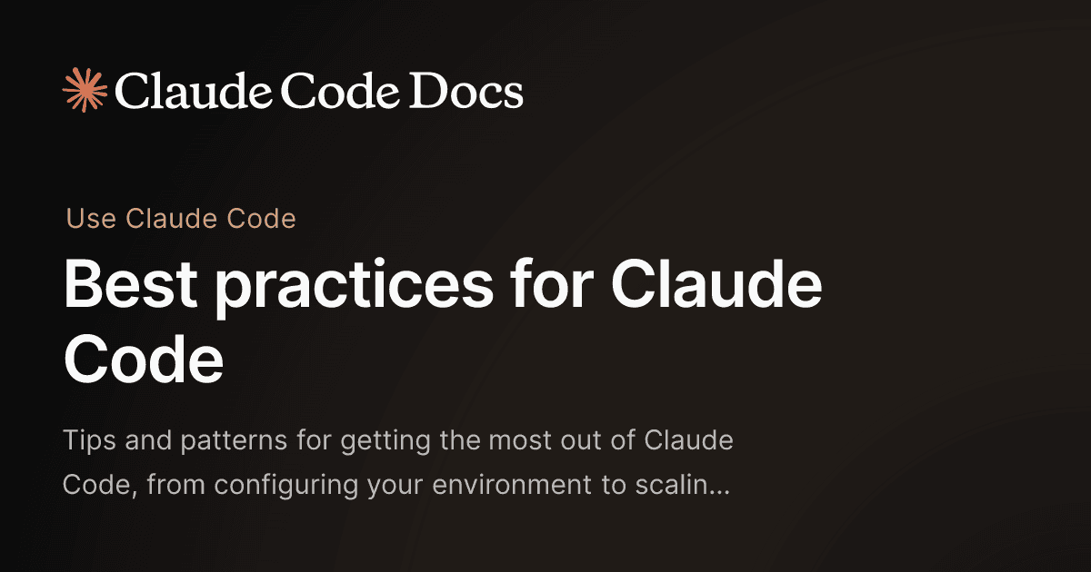 Claude Code Best Practices